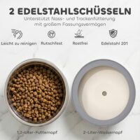 Hundenapf höhenverstellbar mit 2 Edelstahlnäpfen für Hunde