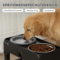 Hundenapf höhenverstellbar mit 2 Edelstahlnäpfen für Hunde