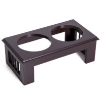 Hundenapf erhöht mit 2 Futterschüsseln Edelstahl 44x 24x 15cm