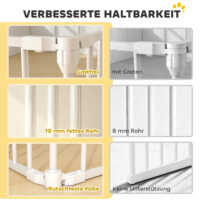 Hundelaufstall faltbar mit Tür für kleine und mittlere Hunde