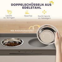 Hundenapf Futterstation erhöht mit Aufbewahrung und 2 Futterschüsseln