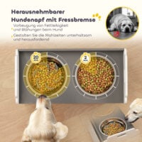 Hundenapf Futterstation erhöht mit Aufbewahrung und 2 Futterschüsseln