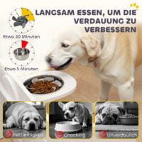 Hundenapfständer verstellbar mit 2 Edelstahlnäpfen Anti-Schling