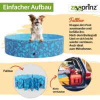 Hundepool CoolWave Faltpool 120×30 cm rutschfest und stabil