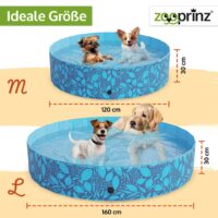 Hundepool CoolWave Faltpool 120×30 cm rutschfest und stabil