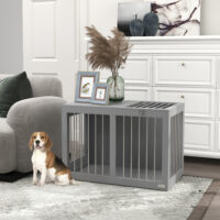 Hundetransportbox mit 2 Türen für mittelgrosse Hunde aus Metall