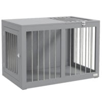 Hundetransportbox mit 2 Türen für mittelgrosse Hunde aus Metall