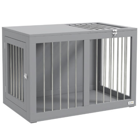 Hundetransportbox mit 2 Türen für mittelgrosse Hunde aus Metall