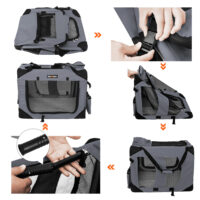 Faltbare leichte Hundetransportbox in Grau, 70x52x52cm Stoff