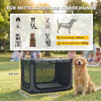 Hundetransportbox faltbar mit Kissen waschbar bis 30kg
