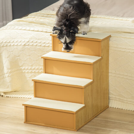 Haustiertreppe mit 4 Stufen für Hunde und Katzen bis 30kg