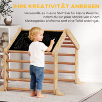 Indoor-Klettergerüst mit Rutsche Rampe Leiter Tafel für Kinder Holz