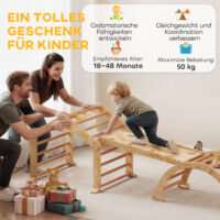 Indoor-Klettergerüst mit Rutsche Rampe Leiter Tafel für Kinder Holz