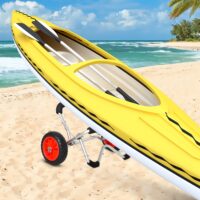 Faltbarer Kajakwagen aus Aluminium mit PU-Reifen, belastbar bis 75 kg