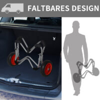Faltbarer Kajakwagen aus Aluminium mit PU-Reifen, belastbar bis 75 kg