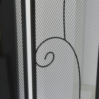 Kamingitter mit 3 Paneelen, klappbar, sicher und stabil in Schwarz.