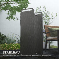 Kaminholzregal 36x30x90 cm für Outdoor & Indoor, bis 30 kg belastbar, Schwarz.