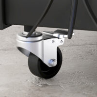 Kaminholzregal 48x30x76 cm mit Rollen und Zubehör, Farbe Schwarz.