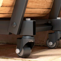 Kaminholzregal 79x30x81 cm, mit Rollen und Zubehör, schwarz pulverbeschichtet.