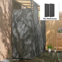 Kaminholzregal-Abdeckung 2er-Set 148x62 cm, wasserdicht, Farbe Schwarz.