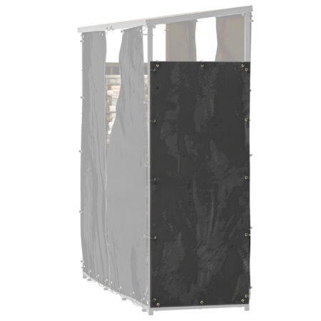 Kaminholzregal-Abdeckung 2er-Set 148x62 cm, wasserdicht, Farbe Schwarz.