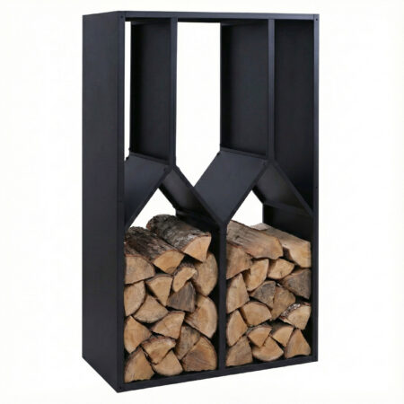 Kaminholzregal aus Metall anthrazit Outdoor Kaminholzregal 160x95x50 cm