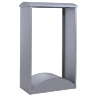 Kaminholzregal aus Metall grau Outdoor Feuerholzregal 160x98x50 cm