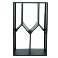 Kaminholzregal aus Metall grün Outdoor Brennholzregal 160x95x50 cm