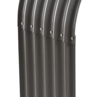 Kaminholzständer aus Stahl, Maße 208x46x112 cm, Farbe Grau.