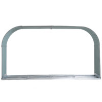 Kaminholzständer aus Stahl, Maße 208x46x112 cm, Farbe Grau.