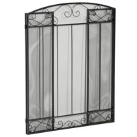 Kaminschutzgitter 105x805 cm, klappbar aus stabilem Stahl in Schwarz.
