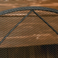 Kaminschutzgitter 126x76 cm, klappbar mit 3 Paneelen in Schwarz.