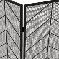 Kaminschutzgitter 135x85 cm, klappbar mit 3 Paneelen in Schwarz.