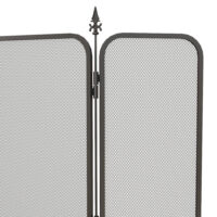 Faltbares Kaminschutzgitter mit 3 Paneelen als Funkenschutz aus Metall in Schwarz.