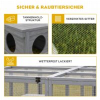 Freilaufgehege Kaninchenstall wetterfest für Zwergkaninchen aus Holz