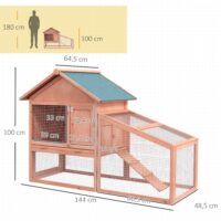Kaninchenstall zweistöckig winterfest für draussen mit Rampe Holz