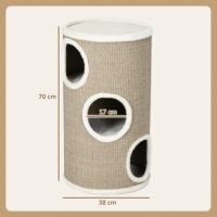 Katzen Kratztonne robust aus Sisal und Plüsch braun