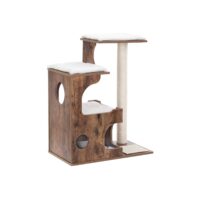 Katzenbaum Kratzbaum mit 3 Betten und Höhle, Sisalseil, 86cm, rustikales Braun