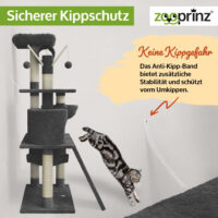 Großer Katzenbaum Emelly in Dunkelgrau, stabil für Katzen.