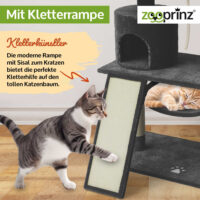 Großer Katzenbaum Emelly in Dunkelgrau, stabil für Katzen.