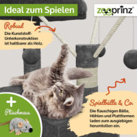 Moderner Katzenbaum Kätty in Dunkelgrau für Kletterspaß.