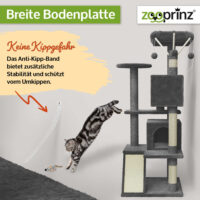 Moderner Katzenbaum Kätty in Dunkelgrau für Kletterspaß.