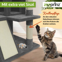 Moderner Katzenbaum Kätty in Dunkelgrau für Kletterspaß.