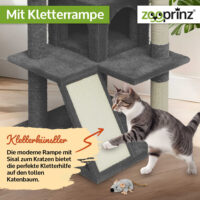 Moderner Katzenbaum Kätty in Dunkelgrau für Kletterspaß.
