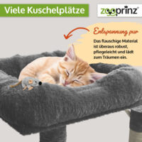 Moderner Katzenbaum Kätty in Dunkelgrau für Kletterspaß.