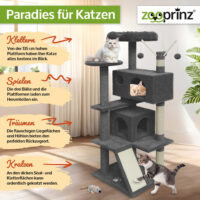 Moderner Katzenbaum Kätty in Dunkelgrau für Kletterspaß.
