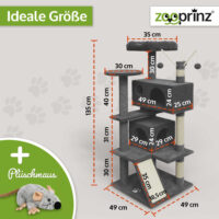 Moderner Katzenbaum Kätty in Dunkelgrau für Kletterspaß.