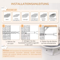 Weiss-graues Katzenbett zur Wandmontage mit flauschiger Plüschauflage, ein stilvoller und komfortabler Ruheplatz.