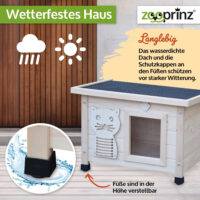 Katzenhaus Fontana aus Naturholz, gemütlicher Rückzugsort.
