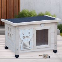 Katzenhaus Fontana aus Naturholz, gemütlicher Rückzugsort.